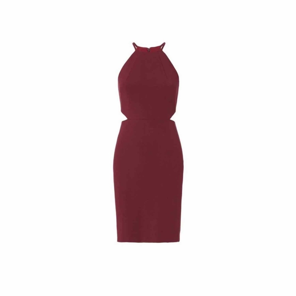 NWT INTERMIX ‘Kirby’ Fitted Cutout Shift Mini Dress in Burgundy Red Size Large